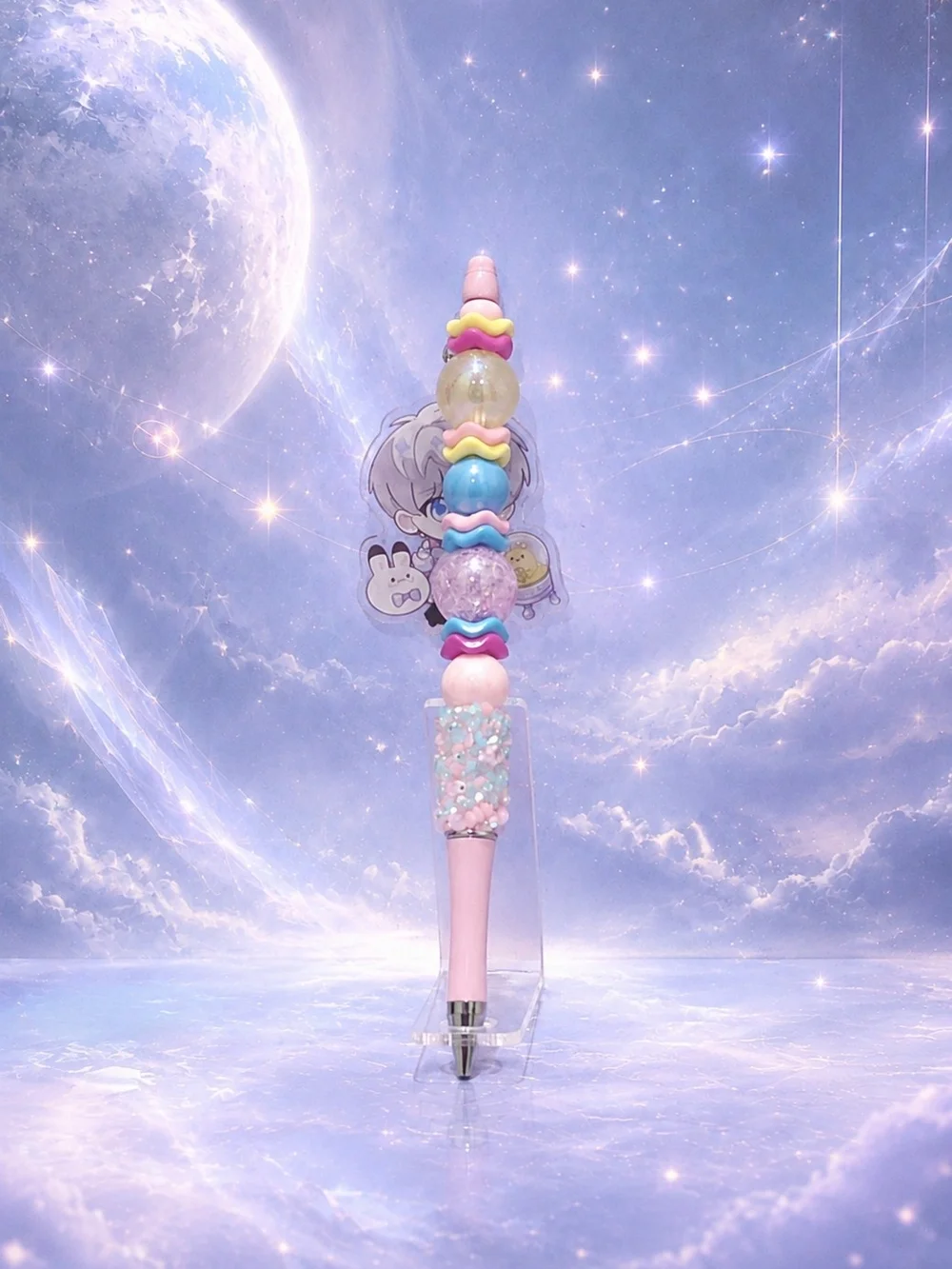 Love and Deepspace Xavier Handmade Beaded Pen & Acrylic Charm